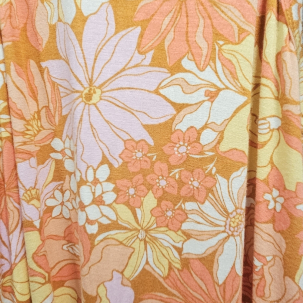 Billabong Lovers Wish Midi Dress - Retro Floral Print - Size Medium - Picture 7 of 7